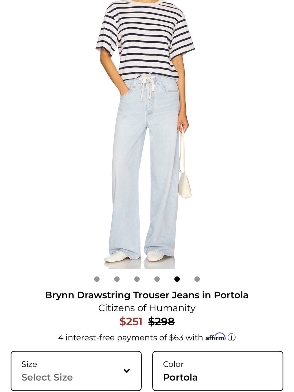 Like new Citizens of Humanity Brynn drawstring trouser jeans - Picture 3 of 16
